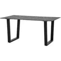 Dayton Rectangular Dining Table - Black Marble Effect, Glass