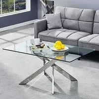 Daytona Coffee Table - Clear, Chrome