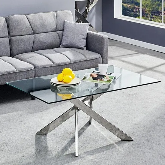 Daytona Coffee Table - Clear, Chrome