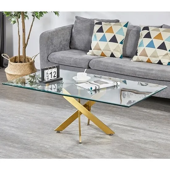 Daytona Coffee Table - Clear, Gold