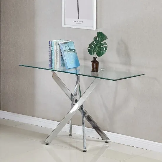 Daytona Console Table - Clear, Chrome image