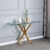 Daytona Console Table - Clear, Gold