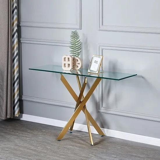 Daytona Console Table - Clear, Gold