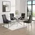 Daytona Large Dining Set 4 Imperial Chairs - Clear Glass