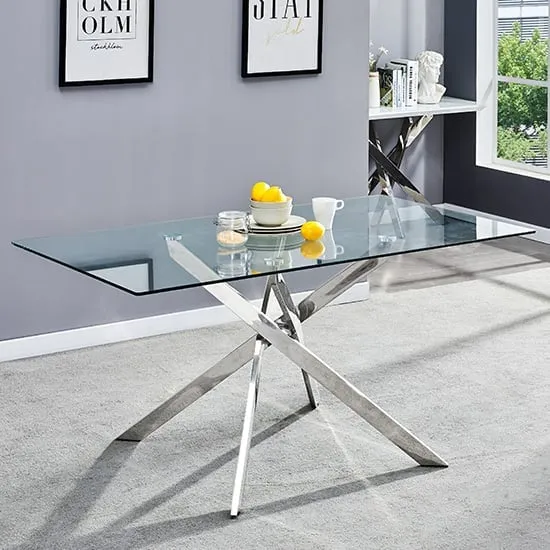 Daytona Large Dining Table - Clear, Tempered Glass image