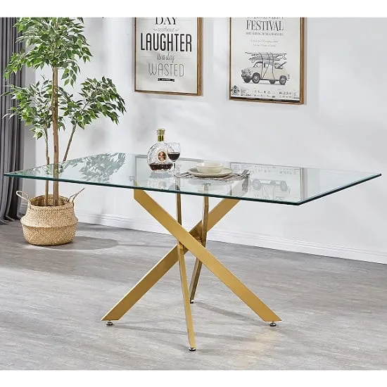 Daytona Large Dining Table - Clear, Tempered Glass image