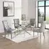 Daytona Large Dining Table Set with 4 Chairs - Grey, Glass
