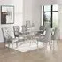 Daytona Large Dining Table Set with 6 Chairs - Grey, Glass