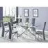 Daytona Large Glass Dining Table with 6 Chicago Chairs - Grey