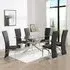 Daytona Large Glass Dining Table with 6 Ravenna Chairs - Clear