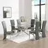 Daytona Large Glass Dining Table with 6 Ravenna Chairs - Grey