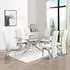 Daytona Large Glass Dining Table with 6 Ravenna Chairs - White