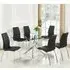 Daytona Large Rectangular Dining Set with 6 Chairs - Clear, Glass