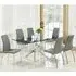Daytona Large Rectangular Dining Set with 6 Chairs - Clear, Glass