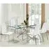 Daytona Large Rectangular Dining Set with 6 Chairs - Clear, Glass