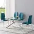 Daytona Rectangular Glass Dining Table with 6 Opal Chairs - Teal