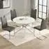 Daytona Round Dining Set with 4 Petra Chairs - Grey, Glass