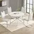 Daytona Round Dining Set with 4 Petra Chairs - White, Glass