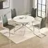 Daytona Round Dining Set with 4 Petra Chairs - White, Glass