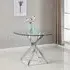 Daytona Round Dining Table - Clear, Chrome