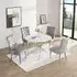 Daytona Round Dining Table Set with 4 Chairs - Grey, Glass