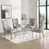 Daytona Round Dining Table Set with 4 Chairs - Grey, Glass