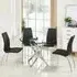 Daytona Round Dining Table with 4 Opal Chairs - Clear Glass, Black