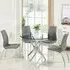Daytona Round Dining Table with 4 Opal Chairs - Clear Glass, Grey