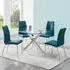 Daytona Round Dining Table with 4 Opal Chairs - Clear Glass, Teal