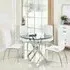 Daytona Round Dining Table with 4 Opal Chairs - Clear Glass, White