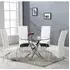 Daytona Round Dining Table with 4 Vesta Chairs - White, Glass