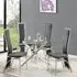 Daytona Round Glass Dining Table with 4 Chicago Chairs - Black