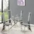 Daytona Round Glass Dining Table with 4 Chicago Chairs - Grey