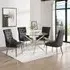 Daytona Round Glass Dining Table with 4 Imperial Chairs - Black