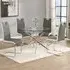 Daytona Round Glass Dining Table with 4 Petra Chairs - Grey