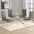 Daytona Round Glass Dining Table with 4 Petra Chairs - Grey