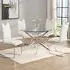 Daytona Round Glass Dining Table with 4 Petra Chairs - White