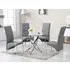 Daytona Round Glass Dining Table with 4 Vesta Chairs - Grey