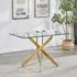 Daytona Small Dining Table - Clear Glass, Gold