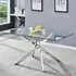 Daytona Small Rectangular Dining Table - Clear Glass, Chrome