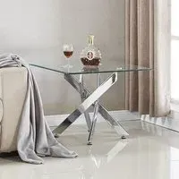 Daytona Square Lamp Table - Clear, Tempered Glass