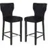 Deadwood Bar Stools In Pair - Black, Velvet