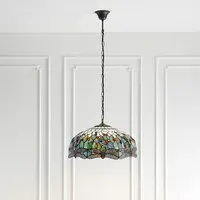 Dearborn 3 Light Large Pendant Ceiling Light - Blue, Glass