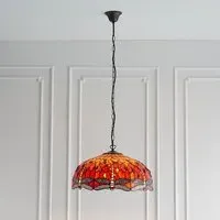 Dearborn 3 Light Large Pendant Ceiling Light - Orange, Glass