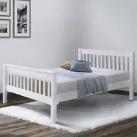 Dearborn King Size Bed Frame - White, Pine