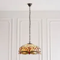 Dearborn Tiffany Glass Large Pendant Ceiling Light - Beige