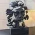 Decatur Albert Einstein Bust Sculpture - Black, Metal