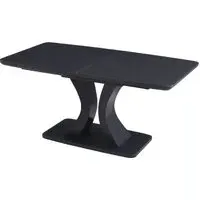Decatur Glass Small Extendable Dining Table - Charcoal