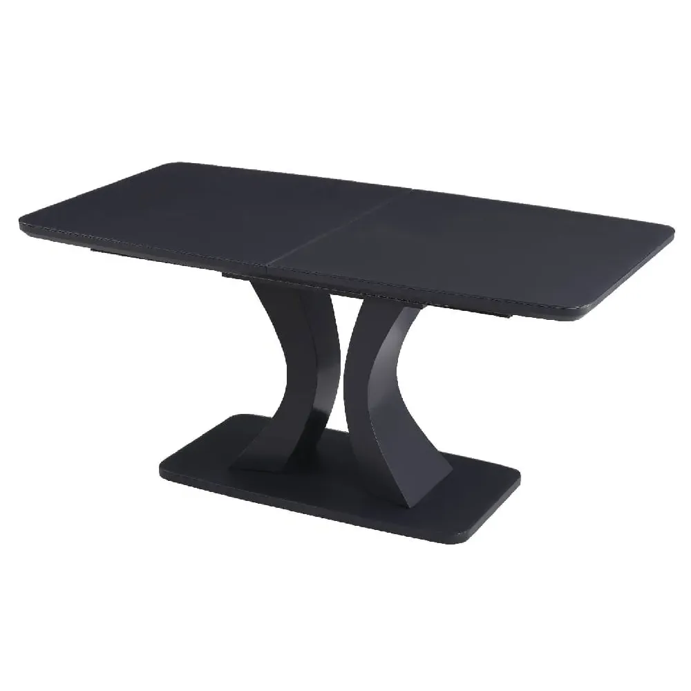 Decatur Glass Small Extendable Dining Table - Charcoal image