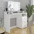 Decatur Wooden Dressing Table with Mirror and LED - White